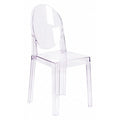 Contemporary Ghost Chair, Transparent Crystal Seat, 15.75 W 20-1/4" L 35 H