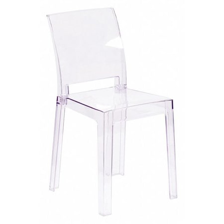 Contemporary Ghost Chair, 15-3/4 in W 19-1/2" L 32-1/2" H