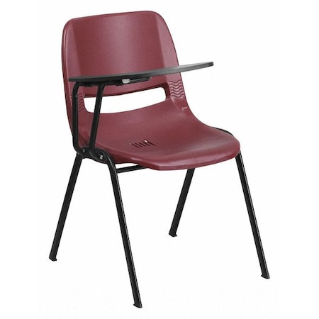 Tablet Arm Chair, Right Hand Flip-Up, Burg, 21" W, 25.5" L, 32" H, Burgundy