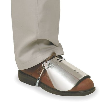 Unisex Foot Guard, Aluminum, Straps Attachment, 5 in Length, Silver, Universal