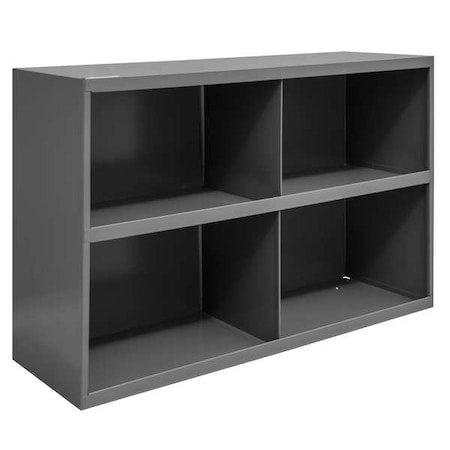 Pigeonhole Bin Unit, 33.75 in W x 12 in D x 23.875 in H, 4 Compartments, Gray, Steel