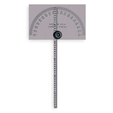 Protractor, Rectangular, 6 In, 1/64 Grad