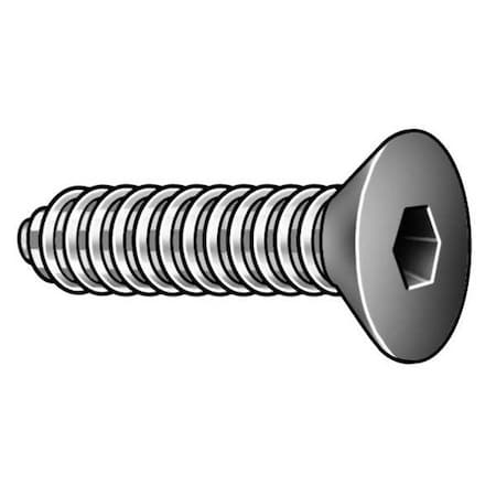 #10-32 Socket Head Cap Screw, Flat, Black Oxide Alloy Steel, 1 in Length, 100 PK