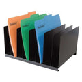 File Holder, Black, Steel, 15 in W, 11 in L, 8 1/8 in H, 8 Number of Compartments