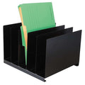 File Holder, Black, Steel, 12 in W, 11 in L, 8 1/8 in H, 5 Number of Compartments