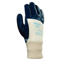 Coated Gloves, Nitrile, Smooth, 3/4 Dip, 4 Abrasion Level, Blue, 9 1 PR