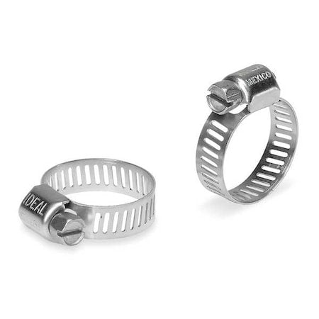 Hose Clamp, 301 Stainless Steel, Perforated Band, 5 in, 7/8 in Clamping Dia, PK10
