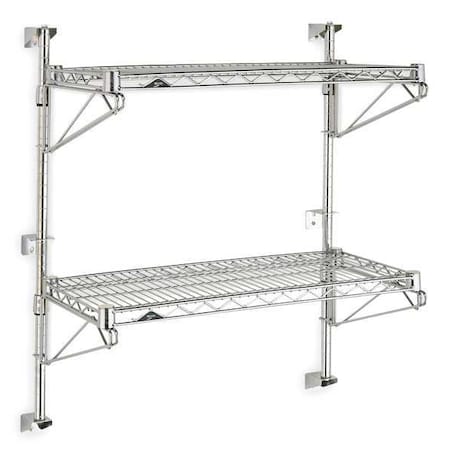 Wire Wall Shelf, 34x18x48in, ShlfCap 125lb