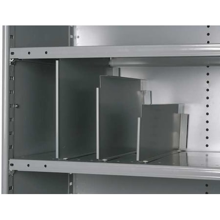 Vertical Shelf Divider, 20 ga., Gray, PK12