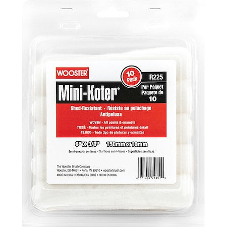 Mini Paint Roller Cover, Semi-Smooth, PK10
