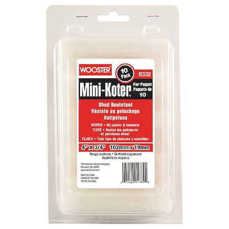 Woven Paint Roller Cover, Rough, 4" L