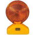 Barricade Light, Amber, 11-1/2" Height, Polycarbonate Lens, Battery, LED, 55 to 75 FPM, Bolt-On