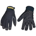 Mechanics Gloves, Synthetic Leather Palm, MicroFleece Lining, Black, M