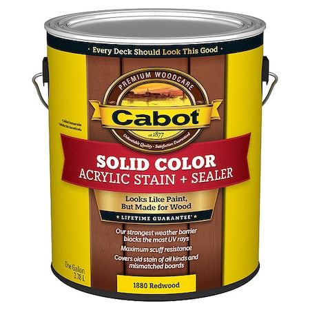 Solid Acryl StainRedwoodLowLustre, 1 gal.