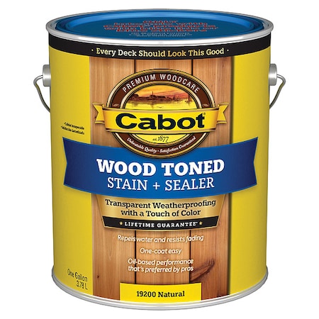 Exterior Stain, Natural, Toned Flat, 1 gal.