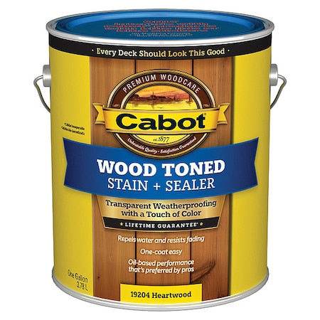 Exterior Stain, Heartwood, Toned Flat, 1gal