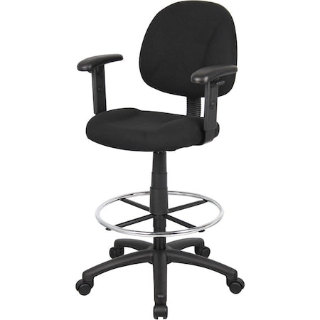 Drafting Stool (B315-Bk) W/Footring And Adjustable Arms