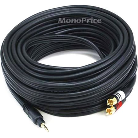 A/V Cable, 3.5mm(M)/2 RCA(M), 35ft