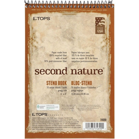 Steno Notebook, Brown, White, PK4