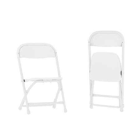 Kids White Plastic Folding Chair, PK2