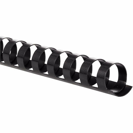 Binding Spine, Black, Plastic, PK100