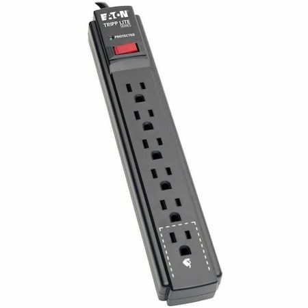 Outlet Strip, Surge, 5-15R, 5-15P, 15 ft., Black