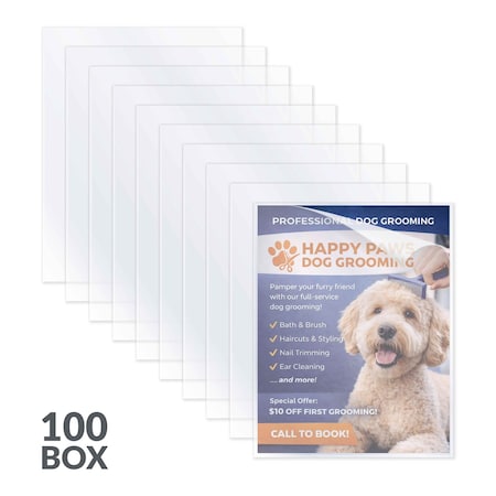 8-1/2" x 11" Economy Clear Vinyl Report Covers Only, 100/BX