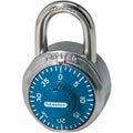 Combination Padlock, Center, Blue/Silver