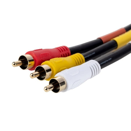 Triple RCA Dubbing Cable, RG59U, 6 ft.