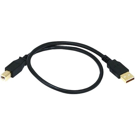 Standard USB Cable, Black, 18in L