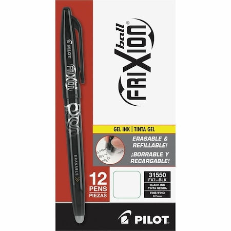 Pen, Black, Erasable, Gel, PK12