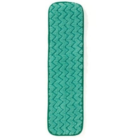 18 in L Dust Mop, Hook-and-Loop Connection, Pad End, Green, Microfiber, FGQ41200GR00
