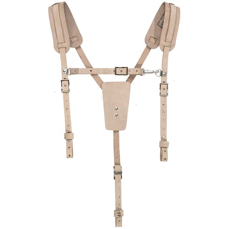 Tool Suspenders, Leather Suspenders, Light Brown, Leather