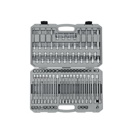 3/8 in Drive Socket Bit Set, SAE/Metric/Torx, 110 pcs