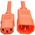 Heavy Duty Power Extension Cord 15A 14 AWG C14 to C13 Orange 2FT