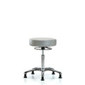 Vin Stool without Back Chrome-Medium Bench Height with Stationary Glides in Dove Trailblazer Vin