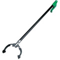 Trash Grabber, Squeeze Handle, 36 in L, 4 1/4 in Grabber Opening, Steel, Green