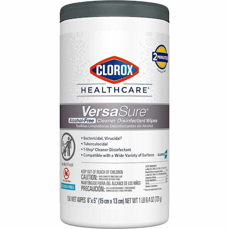 VersaSure Cleaner Disinfectant Wipes, 1-Ply, 6 x 5, Fragranced, White, 150 Wipes, PK6