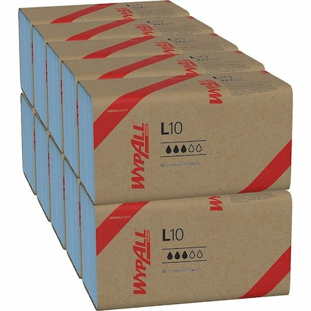General Clean L10 Light Cleaning Towels, Banded Dairy Wiper, Limited Use Towels, Blue, 10 PK