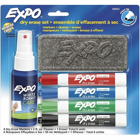 Dry Erase Marker Set, 4 Markers
