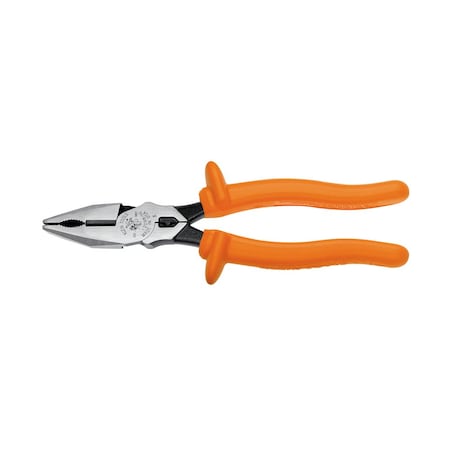 8 7/8 in Linemans Plier High Leverage w/ Wire Crimper, Steel