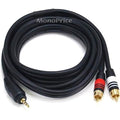 A/V Cable, 3.5mm(M)/2 RCA(M), 6ft