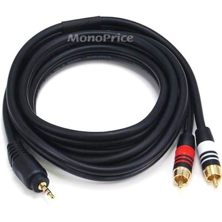 A/V Cable, 3.5mm(M)/2 RCA(M), 6ft
