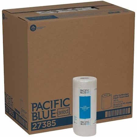 Pacific Blue Select Perforated Roll Paper Towels, 2 Ply, 85 Sheets, 11 in x 8.8 in Sheets, White, PK30
