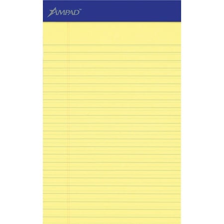 8"X5" Canary Perforated Legal Pad, Pk12