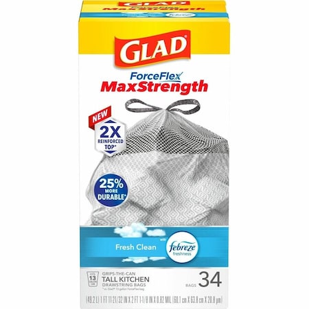 Tall Trash Bags, Febreze Scent, 13 Gal
