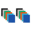 Subject Wirebound Notebooks, 11"x9", 200 sht, 5 Pkt, College Ruled w/margin, Asstd. Colors, PK12