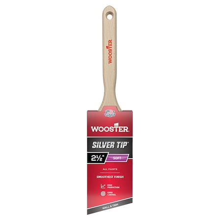 2-1/2" Angle Sash Soft, Silver CT Polyester Bristle, Paint Brush, Wood Handle