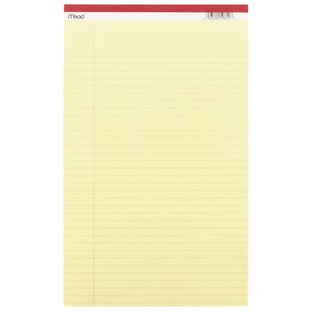 Legal Pad, Canary Yellow, 8 1/2in x 14in
