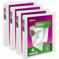 Durable View 3 Ring Binders, 1 in, PK4